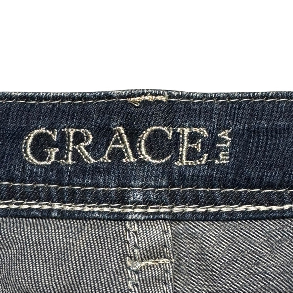 Grace In LA Jeans Y2K Low Rise Bootcut Womens 28‎ Blue Bling Embellished Casual - Picture 12 of 15